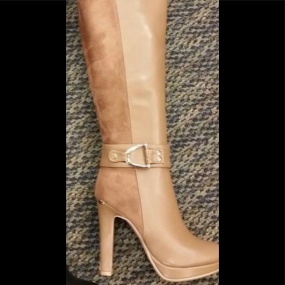 Above the knee Italina boots, size 8, camel brown
